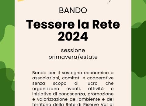 Bando Tessere la Rete 2024 - sessione primavera/estate Bando Tessere la Rete 2024 - sessione primavera/estate